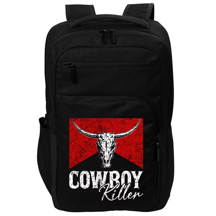 Cowboy Killers Bull Skull Howdy Punchy Western Country Music Impact Tech Backpack