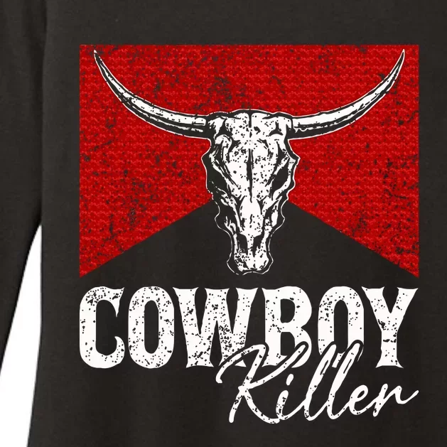 Cowboy Killers Bull Skull Howdy Punchy Western Country Music Womens CVC Long Sleeve Shirt