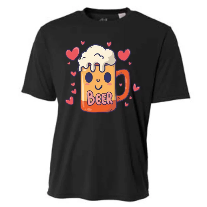 Cute Kawaii Beer Mug Beer Love Cooling Performance Crew T-Shirt