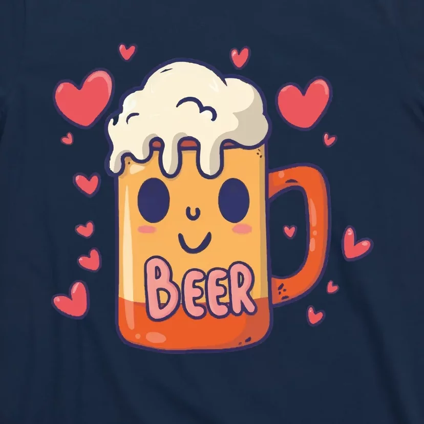 Cute Kawaii Beer Mug Beer Love T-Shirt