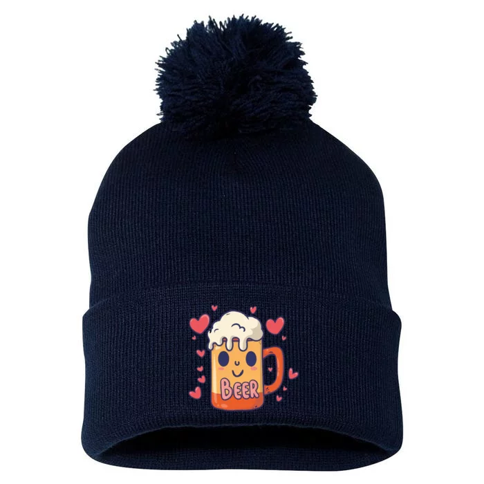 Cute Kawaii Beer Mug Beer Love Pom Pom 12in Knit Beanie