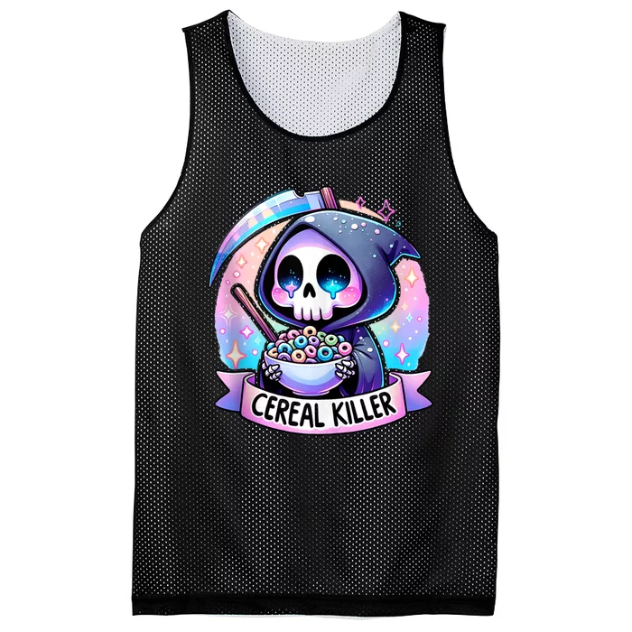 Cereal Killer Breakfast Cereal Bowl Cereals Skull Skeleton Mesh Reversible Basketball Jersey Tank