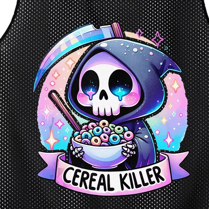 Cereal Killer Breakfast Cereal Bowl Cereals Skull Skeleton Gift Mesh Reversible Basketball Jersey Tank