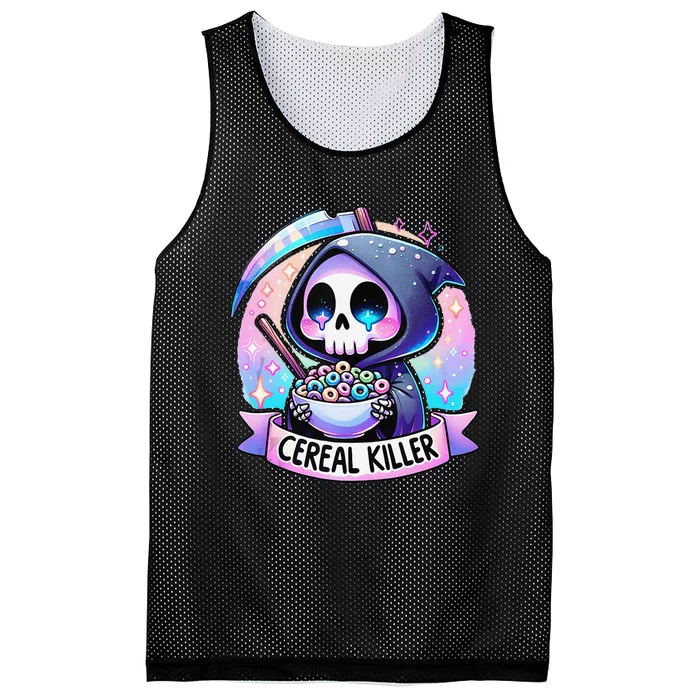 Cereal Killer Breakfast Cereal Bowl Cereals Skull Skeleton Gift Mesh Reversible Basketball Jersey Tank