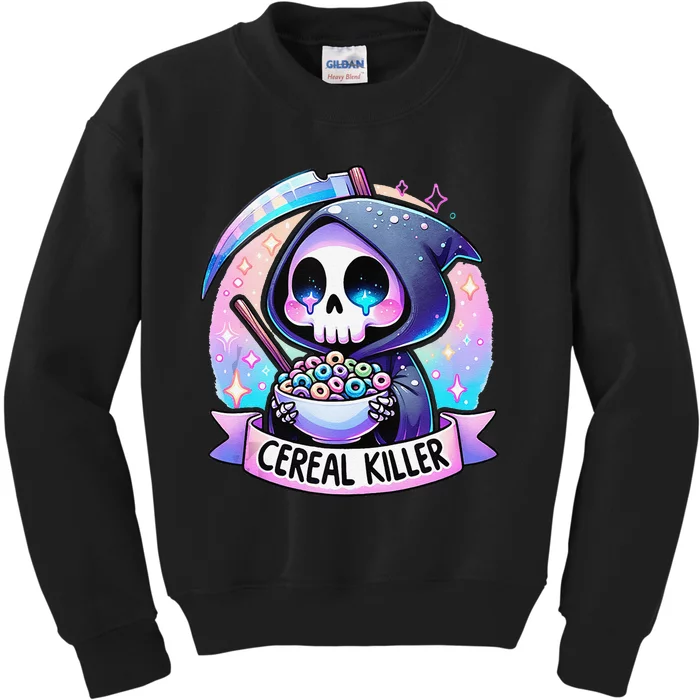 Cereal Killer Breakfast Cereal Bowl Cereals Skull Skeleton Gift Kids Sweatshirt