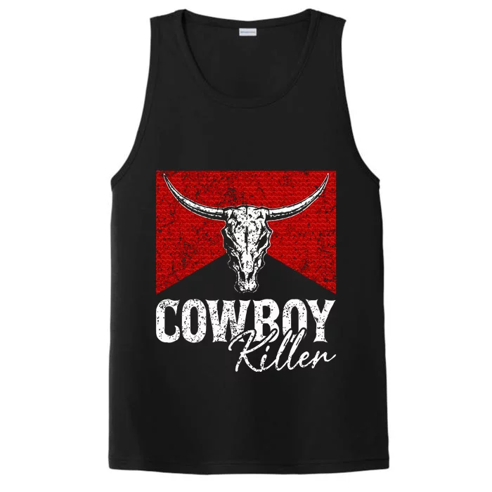 Cowboy Killers Bull Skull Howdy Punchy Western Performance Tank