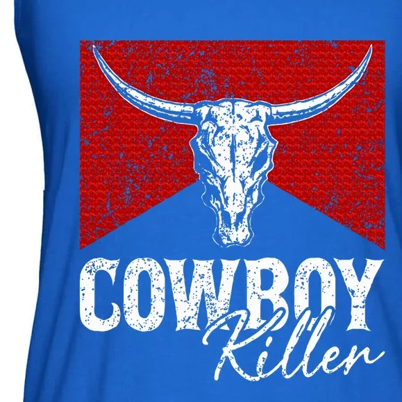 Cowboy Killers Bull Skull Howdy Punchy Western Ladies Essential Flowy Tank