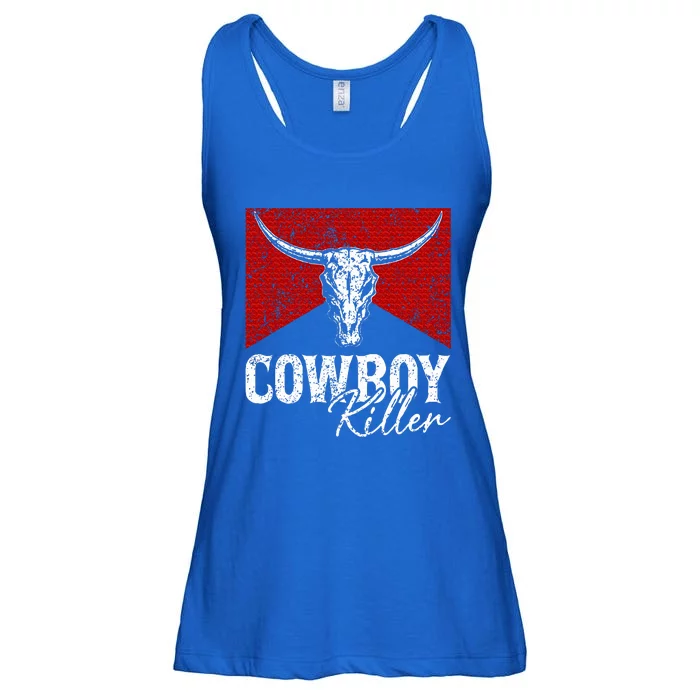 Cowboy Killers Bull Skull Howdy Punchy Western Ladies Essential Flowy Tank