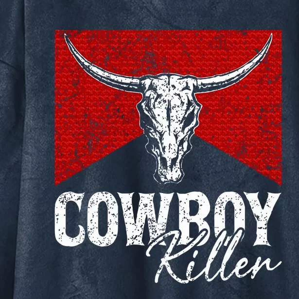 Cowboy Killers Bull Skull Howdy Punchy Western Hooded Wearable Blanket