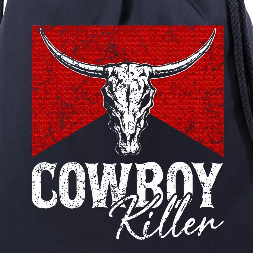 Cowboy Killers Bull Skull Howdy Punchy Western Drawstring Bag