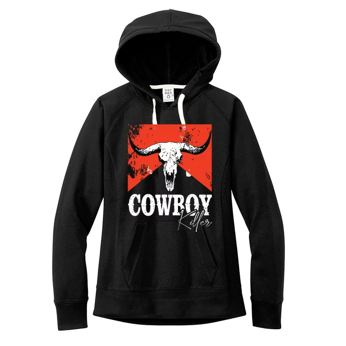 Cowboy Killers Bull Skull Howdy Punchy Western Country Music Women's Fleece Hoodie