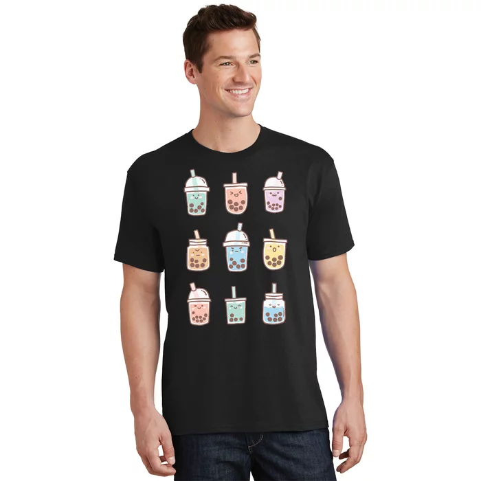 Cute Kawaii Boba Anime Bubble Tea Pastel T-Shirt