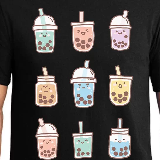 Cute Kawaii Boba Anime Bubble Tea Pastel Pajama Set