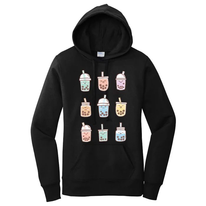 Cute Kawaii Boba Anime Bubble Tea Pastel Women's Pullover Hoodie