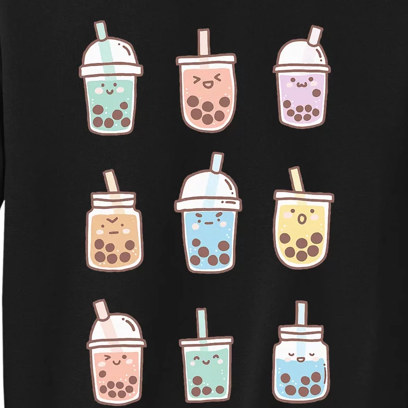 Cute Kawaii Boba Anime Bubble Tea Pastel Tall Sweatshirt