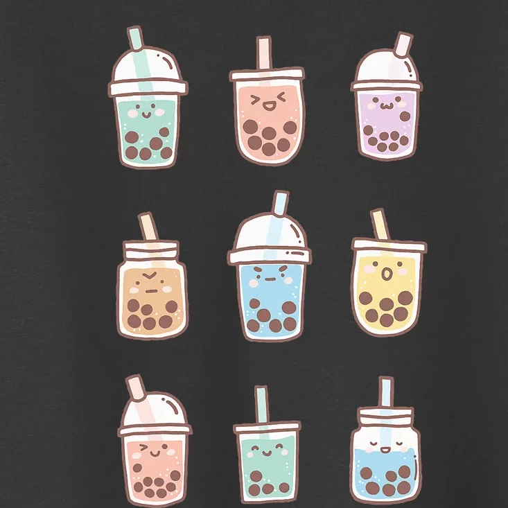 Cute Kawaii Boba Anime Bubble Tea Pastel Toddler T-Shirt