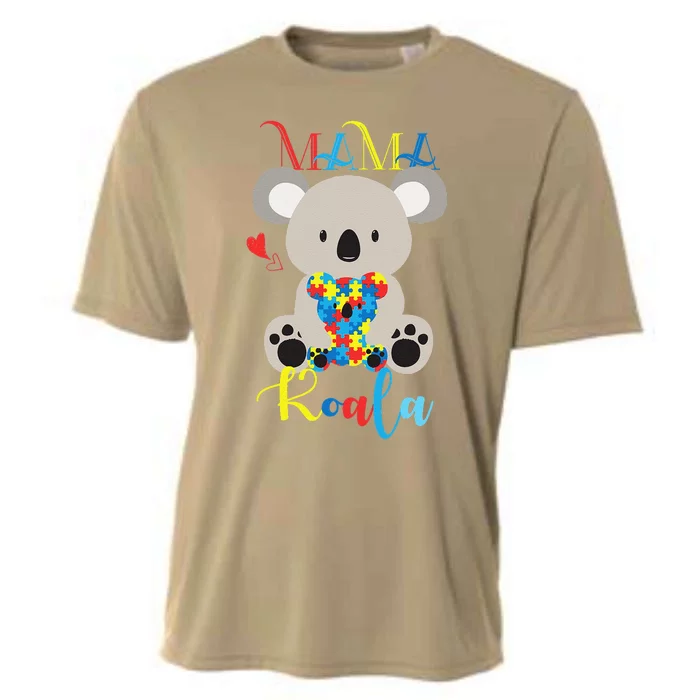 Cute Koala Bear Lovers Autism Mama Bear Koala Puzzle Baby Cooling Performance Crew T-Shirt