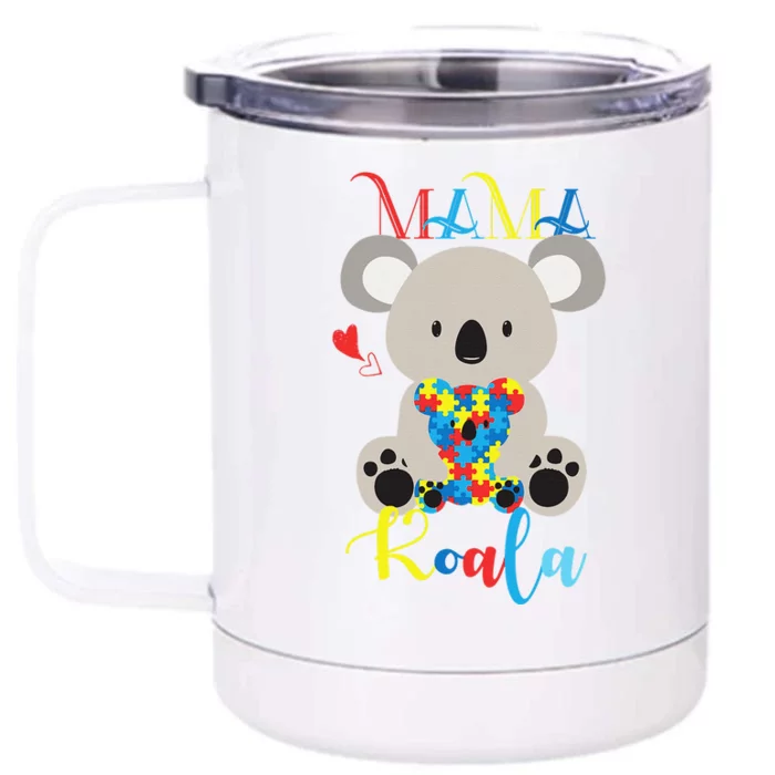 Cute Koala Bear Lovers Autism Mama Bear Koala Puzzle Baby Front & Back 12oz Stainless Steel Tumbler Cup