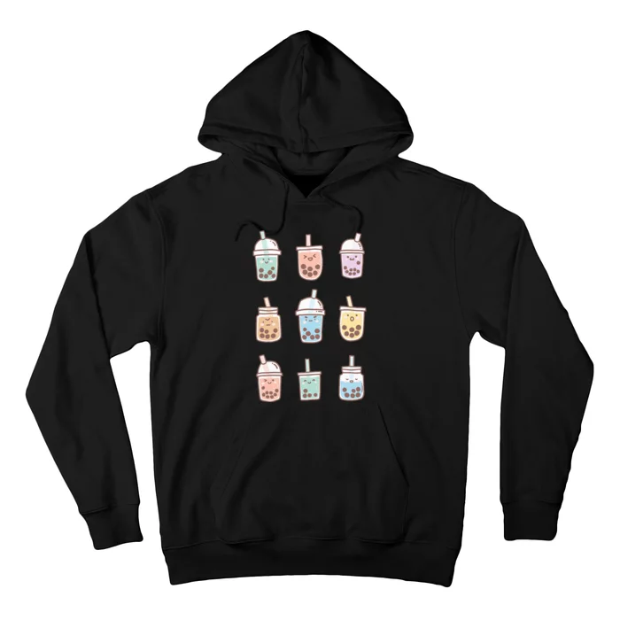 Cute Kawaii Boba Anime Bubble Tea Pastel Hoodie