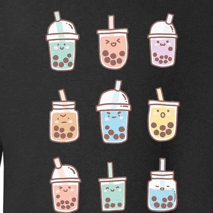 Cute Kawaii Boba Anime Bubble Tea Pastel Toddler Sweatshirt