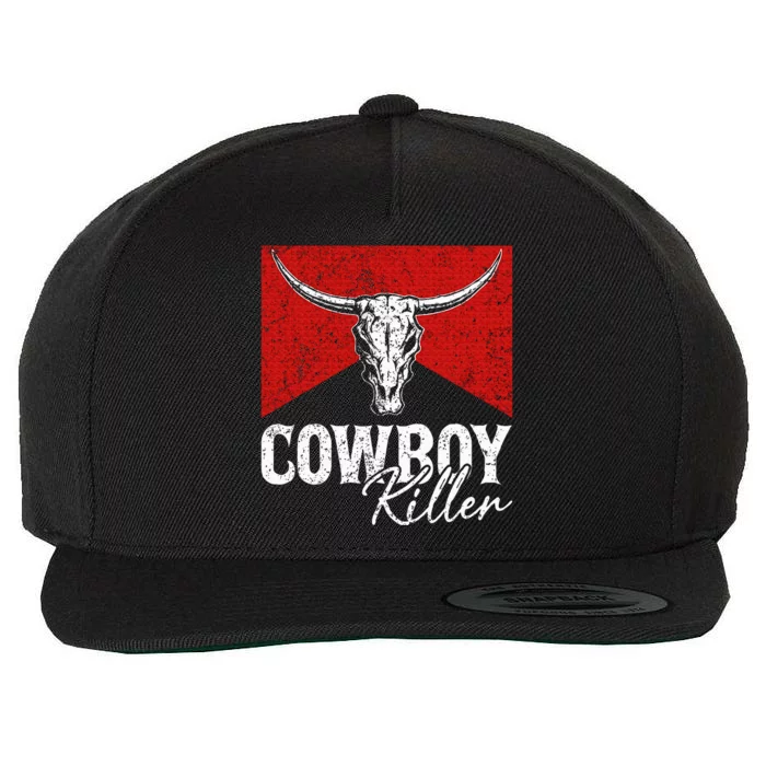 Cowboy Killers Bull Skull Howdy Wool Snapback Cap