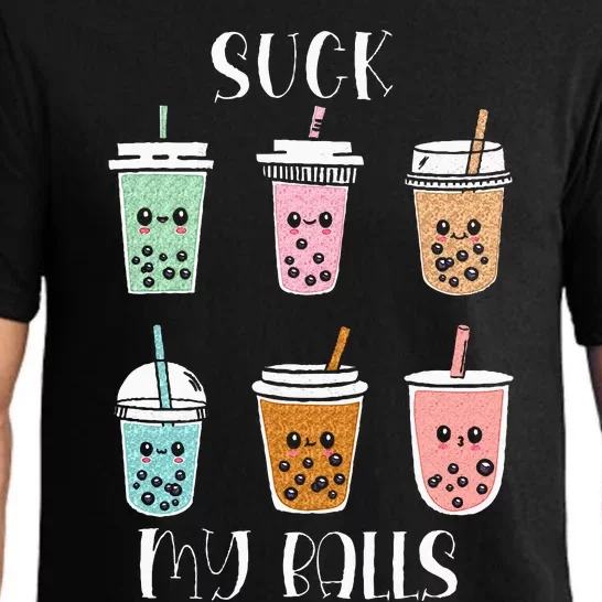 Cute Kawaii Bubble Boba Milk Tea Lover Tapioca Pearls Funny Pajama Set