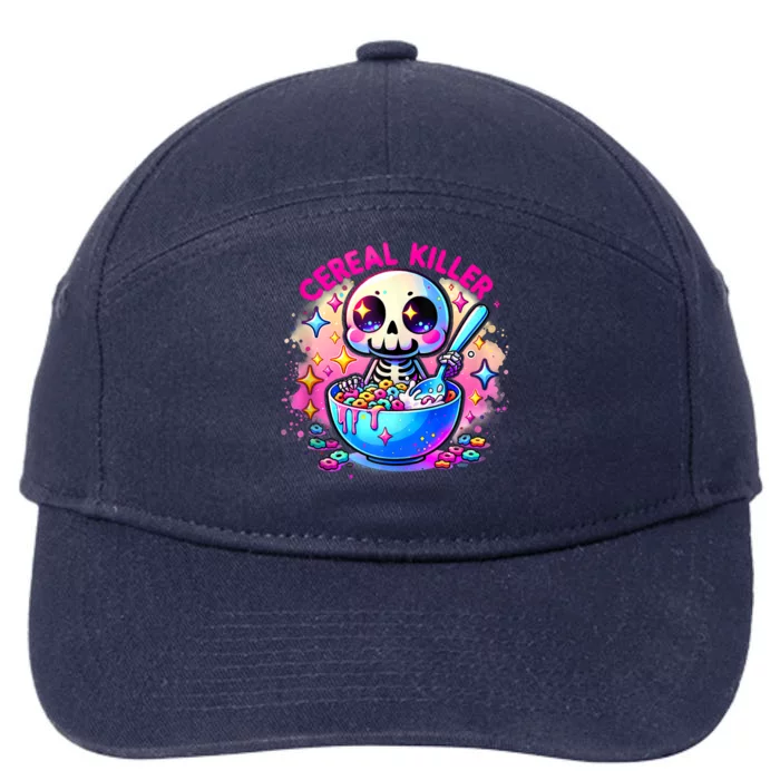 Cereal Killer Breakfast Cereal Bowl Cereals Skull Skeleton Halloween Costumes 7-Panel Snapback Hat