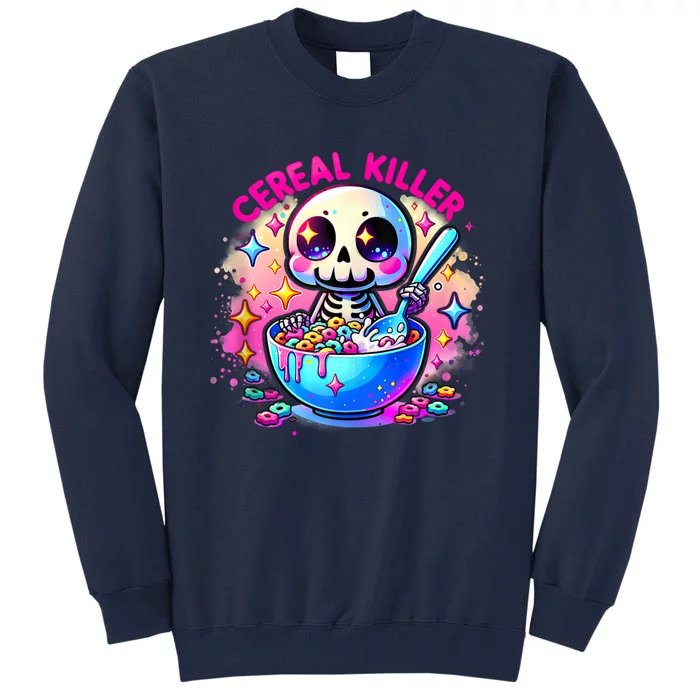 Cereal Killer Breakfast Cereal Bowl Cereals Skull Skeleton Halloween Costumes Tall Sweatshirt