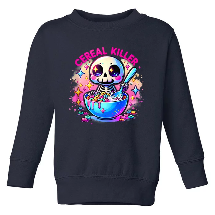 Cereal Killer Breakfast Cereal Bowl Cereals Skull Skeleton Halloween Costumes Toddler Sweatshirt