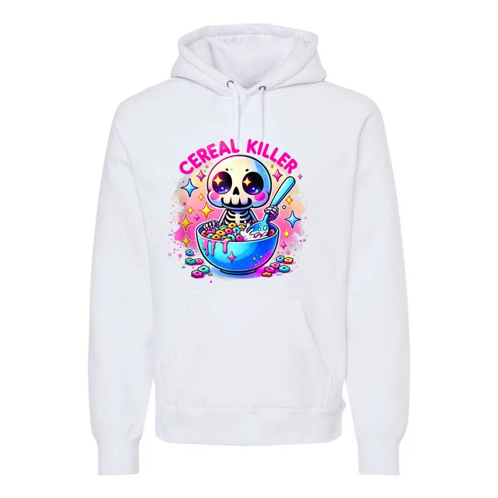 Cereal Killer Breakfast Cereal Bowl Cereals Skull Skeleton Halloween Costumes Premium Hoodie