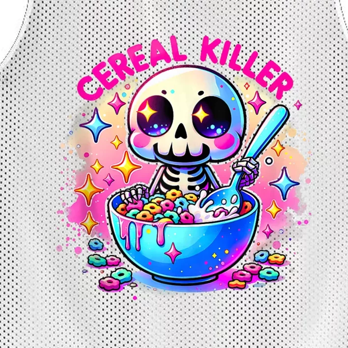 Cereal Killer Breakfast Cereal Bowl Cereals Skull Skeleton Halloween Costumes Mesh Reversible Basketball Jersey Tank