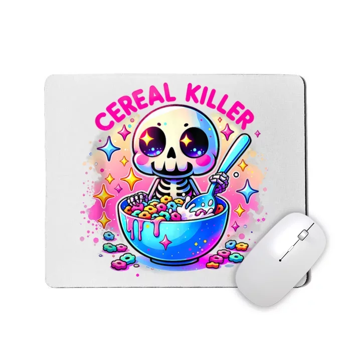 Cereal Killer Breakfast Cereal Bowl Cereals Skull Skeleton Halloween Costumes Mousepad