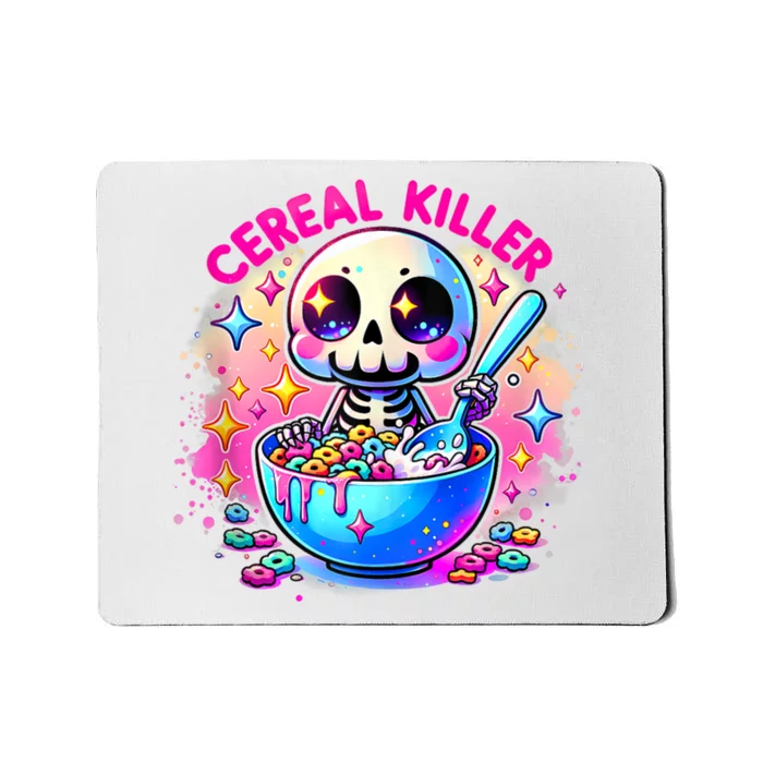 Cereal Killer Breakfast Cereal Bowl Cereals Skull Skeleton Halloween Costumes Mousepad