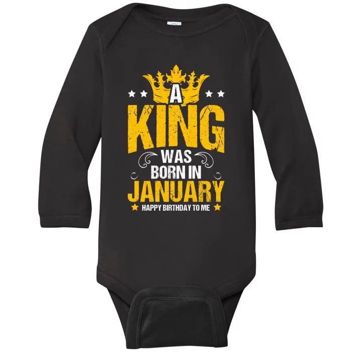 Cute King Birthday Royalty Party Design Gift Baby Long Sleeve Bodysuit