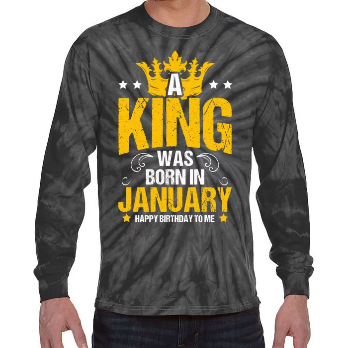 Cute King Birthday Royalty Party Design Gift Tie-Dye Long Sleeve Shirt