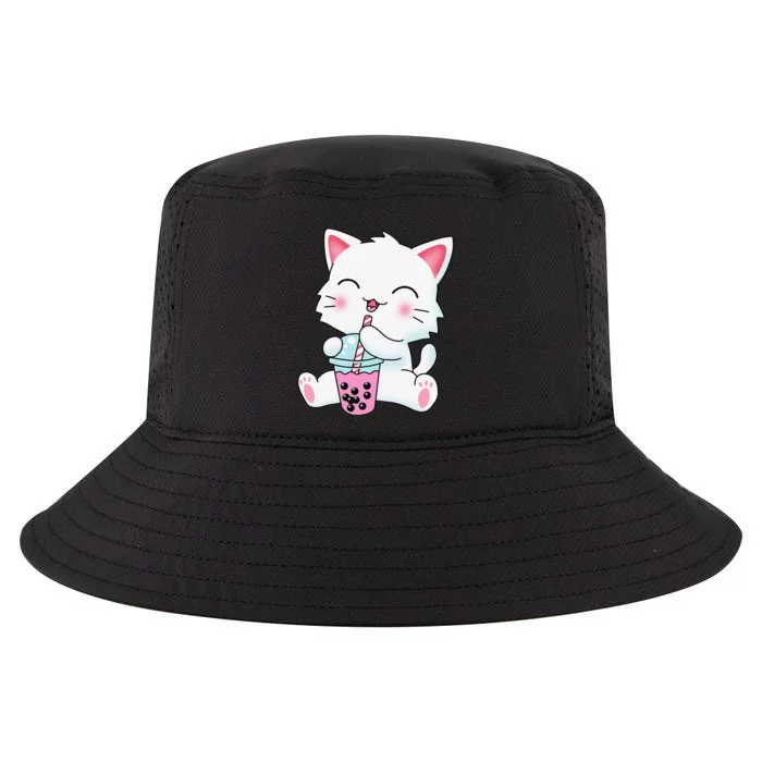 Cute Kawaii Bubble Tea Tshirt Boba Milk Tea Anime Cat Cool Comfort Performance Bucket Hat