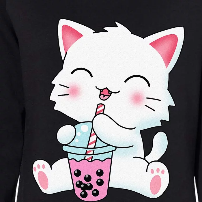 Cute Kawaii Bubble Tea Tshirt Boba Milk Tea Anime Cat Womens California Wash Sweatshirt