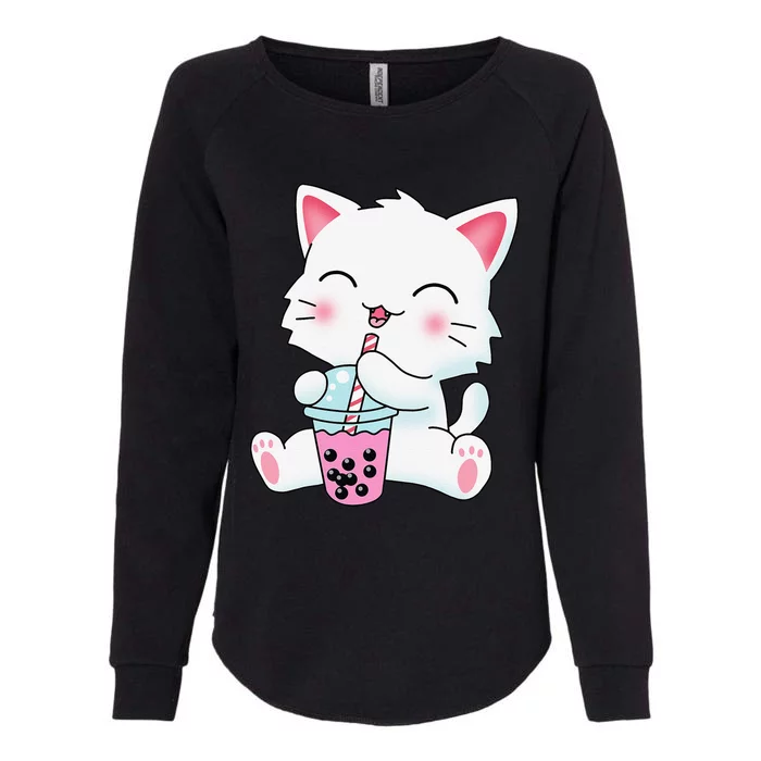 Cute Kawaii Bubble Tea Tshirt Boba Milk Tea Anime Cat Womens California Wash Sweatshirt