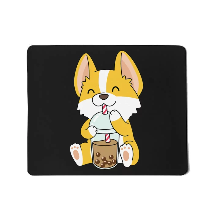 Cute Kawaii Bubble Tea Tshirt Boba Milk Tea Anime Corgi Mousepad