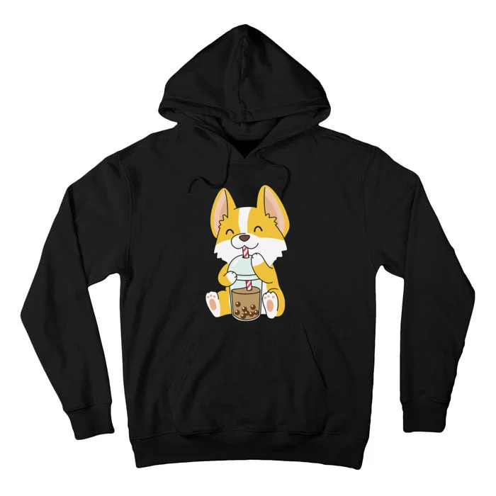 Cute Kawaii Bubble Tea Tshirt Boba Milk Tea Anime Corgi Tall Hoodie