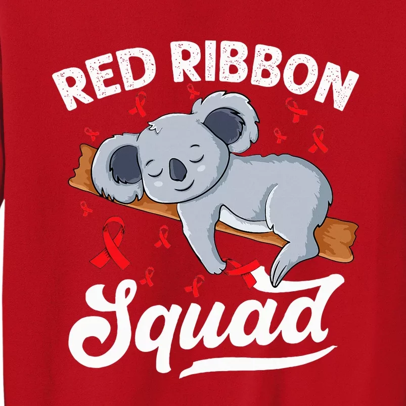 Cute koala bear We Wear Red For Red Ribbon Week Awareness Sweatshirt