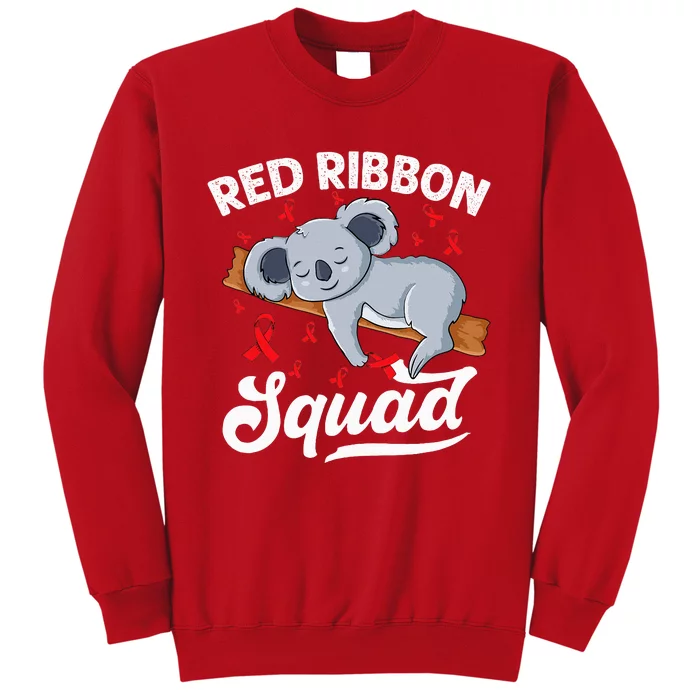 Cute koala bear We Wear Red For Red Ribbon Week Awareness Sweatshirt