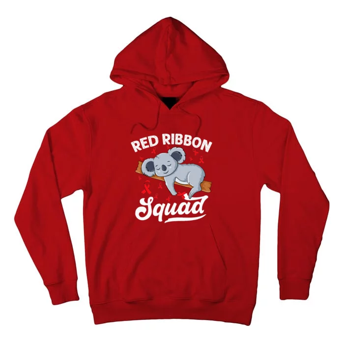 Cute koala bear We Wear Red For Red Ribbon Week Awareness Tall Hoodie