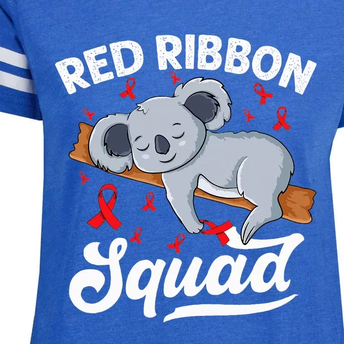 Cute koala bear We Wear Red For Red Ribbon Week Awareness Enza Ladies Jersey Football T-Shirt