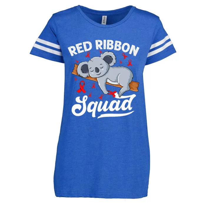 Cute koala bear We Wear Red For Red Ribbon Week Awareness Enza Ladies Jersey Football T-Shirt