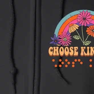 Choose Kindness Braille Visually Impaired Teacher TVI Retro Full Zip Hoodie