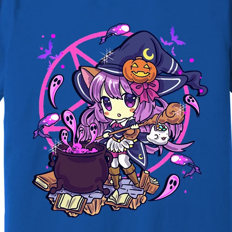 Cute Kawaii Chibi Anime Halloween Witch Premium T-Shirt