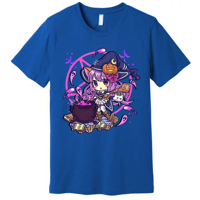 Cute Kawaii Chibi Anime Halloween Witch Premium T-Shirt