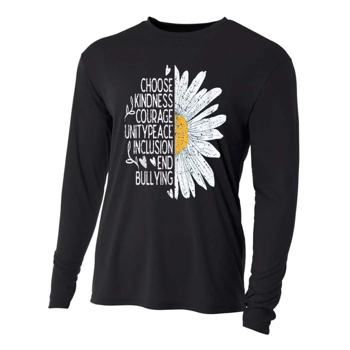 Choose Kindness Courage Sunflower Orange Anti Bullying Cooling Performance Long Sleeve Crew