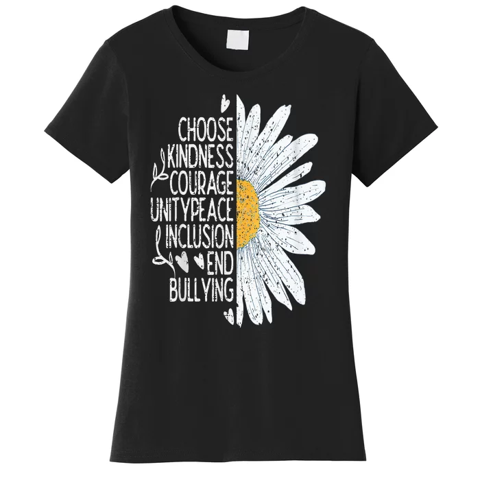 Choose Kindness Courage Sunflower Orange Anti Bullying Women's T-Shirt